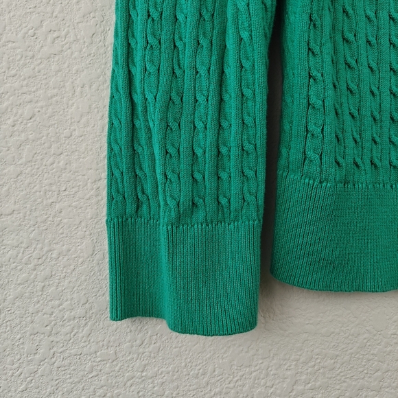 Lilly Pulitzer Cable Knit Kelly Green Palm Tree Button Down Cardigan Woman's S - Picture 10 of 14
